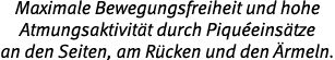 Maximale Bewegungsfreiheit und hohe Atmungsaktivit t durch Piqu eins tze an den Seiten, am R cken und den rmeln.