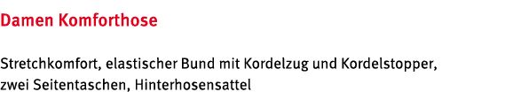 Damen Komforthose Stretchkomfort, elastischer Bund mit Kordelzug und Kordelstopper, zwei Seitentaschen, Hinterhosensa...