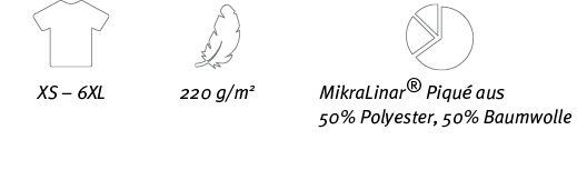 XS   6XL,MikraLinar  Piqu  aus 50% Polyester, 50% Baumwolle,220 g m2 