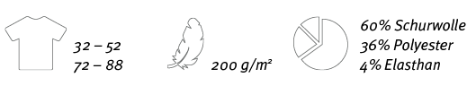  ,32   52 72   88, ,200 g m2, ,60% Schurwolle 36% Polyester 4% Elasthan