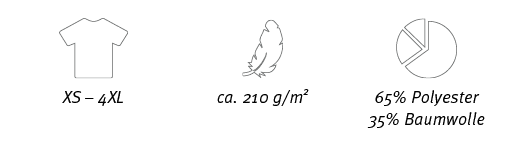 ￼,￼,￼,XS – 4XL,ca. 210 g/m2,65% Polyester 35% Baumwolle