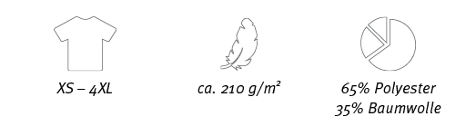 ￼,￼,￼,XS – 4XL,ca. 210 g/m2,65% Polyester 35% Baumwolle