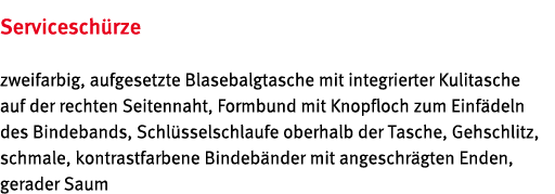 Servicesch rze zweifarbig, aufgesetzte Blasebalgtasche mit integrierter Kulitasche auf der rechten Seitennaht, Formbu   