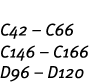  C42   C66 C146   C166 D96   D120
