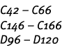 C42   C66 C146   C166 D96   D120