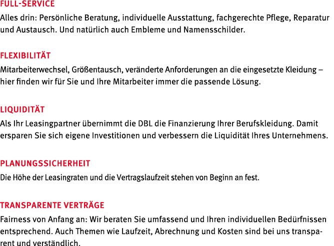 Full Service Alles drin: Pers nliche Beratung, individuelle Ausstattung, fachgerechte Pflege, Reparatur und Austausch...