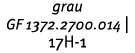grau GF 1372.2700.014 | 17H 1