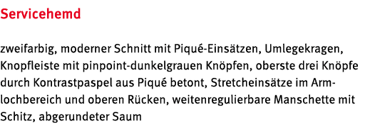 Servicehemd zweifarbig, moderner Schnitt mit Piqu Eins tzen, Umlegekragen, Knopfleiste mit pinpoint dunkelgrauen Kn ...